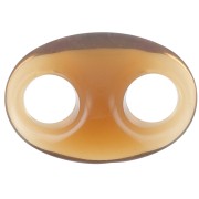 Maillon grain de café en acrylique 32x23 mm - Cognac transparent x1