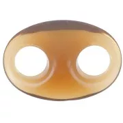 Maillon grain de café en acrylique 32x23 mm - Cognac transparent x1