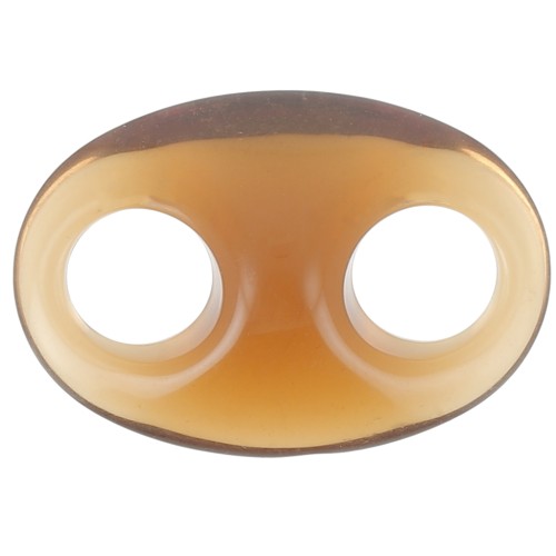 Maillon grain de café en acrylique 32x23 mm - Cognac transparent x1