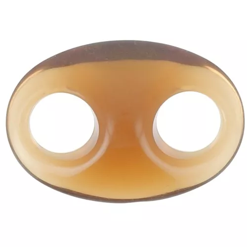 Maillon grain de café en acrylique 32x23 mm - Cognac transparent x1