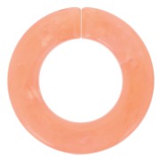 Maillon rond plat en acrylique 31.5 mm - Marbré Saumon x1