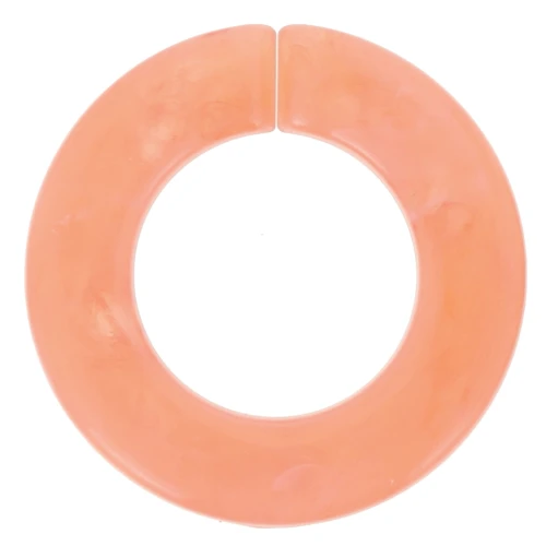 Maillon rond plat en acrylique 31.5 mm - Marbré Saumon x1