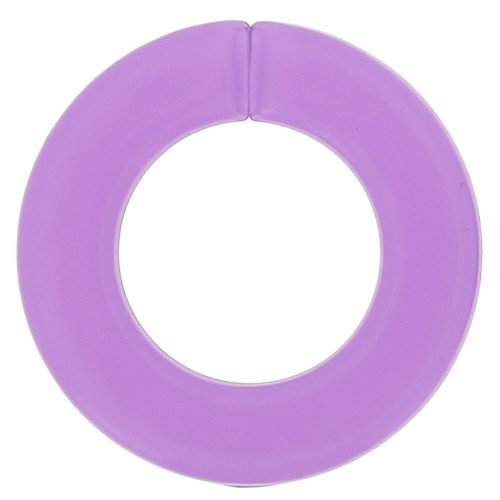 Maillon rond plat en acrylique transparent 31.5 mm - Lilas x1
