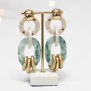 Maillon rond plat en acrylique transparent 31.5 mm - Lilas x1