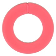 Maillon rond plat en acrylique transparent 31.5 mm - Rouge x1