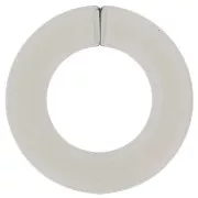Maillon rond plat en acrylique transparent 31.5 mm - Gris x1