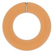 Maillon rond plat en acrylique transparent 31.5 mm - Cognac x1