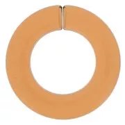Maillon rond plat en acrylique transparent 31.5 mm - Cognac x1