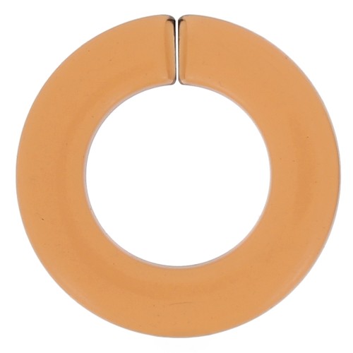 Maillon rond plat en acrylique transparent 31.5 mm - Cognac x1
