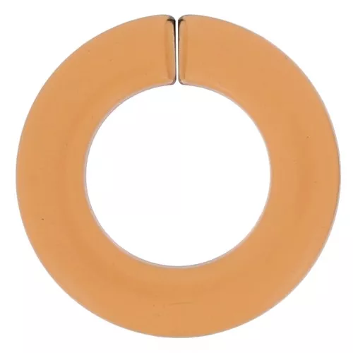 Maillon rond plat en acrylique transparent 31.5 mm - Cognac x1