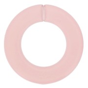 Maillon rond plat en acrylique transparent 31.5 mm - Rose poudré x1