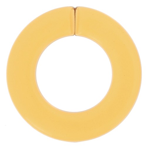 Maillon rond plat en acrylique transparent 31.5 mm - Jaune Miel x1