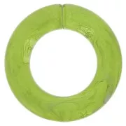 Maillon rond plat en acrylique transparent 31.5 mm - Marbré Olive x1
