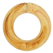 Maillon rond plat en acrylique transparent 31.5 mm - Marbré Marron clair x1