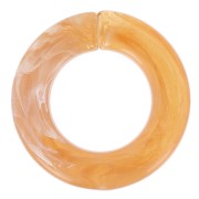 Maillon rond plat en acrylique transparent 31.5 mm - Marbré Ambre x1