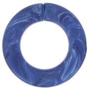 Maillon rond plat en acrylique 31.5 mm - Marbré Bleu lapis mat x1|raw }}