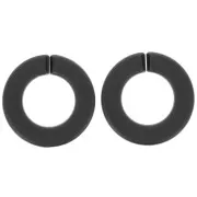 Maillon rond plat en acrylique 31.5 mm - Noir mat x1