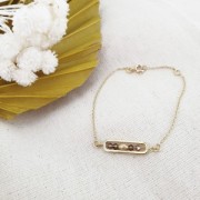 Intercalaire rectangle arrondi 29x6 mm - Argenté x1