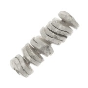 Perles rondelles Heishi ondulées effet brossé 4x0.8mm - Argenté x5g environ 65 pcs