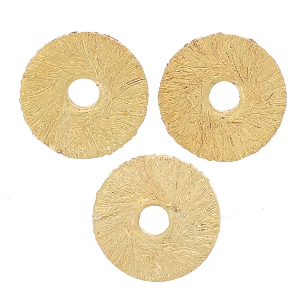 Perles Rondelles Intercalaires 10 Mm - Bords Ondulés Doré Or & Strass Transparent | Lot De 20