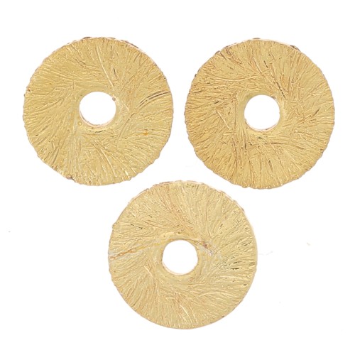 Perles rondelles Heishi  effet brossé 6x0.8 mm - Doré x5g environ 30 pièces