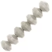 Perles toupies aplaties effet brossé 6x4 mm - Argenté x5g environ 15 pièces