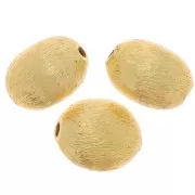 Perles olive effet brossé 10x8 mm - Doré x10