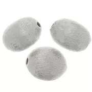 Perles olive effet brossé 10x8 mm - Argenté x10