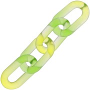 Maillon ovale en acrylique 39x23 mm bicolore transparent - Vert - Jaune x1|raw }}
