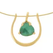 Pendentif forme fer à cheval 14x12 mm - Argent 925 Doré à l'or fin x1