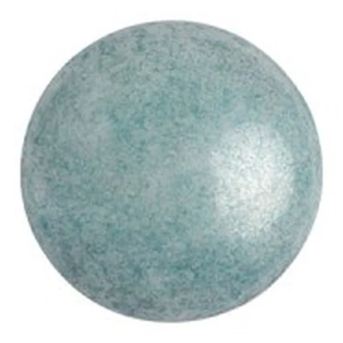 Cabochons ronds en verre par Puca® 8 mm - Opaque Blue Ceramic Look x10