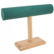 Porte bijoux - présentoir à bijoux pour bracelets 19x25cm Bambou - suedine Vert x1