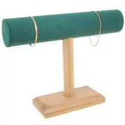 Porte bijoux - présentoir à bijoux pour bracelets 19x25cm Bambou - suedine Vert x1