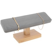 Porte bijoux - présentoir à bijoux pour bracelets 9x20cm Bambou - Suédine gris x1
