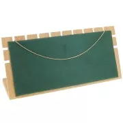 Porte bijoux pour collier - forme rectangle 11x25 cm Bambou - Suédine Vert x1