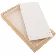 Porte bijoux pour collier - plateau 9 colliers 22x11 cm Bambou - Suédine Beige x1