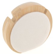 Porte bijoux pour collier - forme rond - 9 cm Bambou - Suédine Beige x1