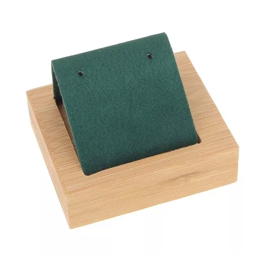 Porte boucles d'oreilles simple 7x5.5 cm - Bambou - Suédine Vert x1