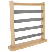 Porte bijoux - présentoir boucles d'oreilles - 33x30 cm Bambou - Suédine Gris x1|raw }}