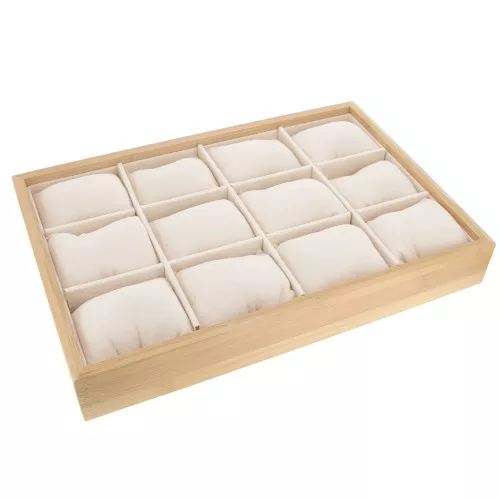 Présentoir pour bracelet montre -12 coussins 35x24cm Bambou
