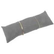 Porte bijoux - coussin long pour bracelets 26x9 cm - Suédine Gris x1