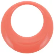 Pendentif rond évidé en résine opaque 44 mm - Rose Corail x1