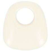 Pendentif trapèze en résine opaque 23x21 mm - Ecru x1