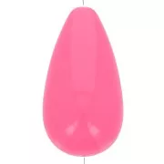 Perle poire en résine opaque 26x14 mm - Rose Fluo x1