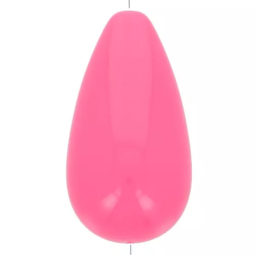 Perle poire en résine opaque 26x14 mm - Rose Fluo x1