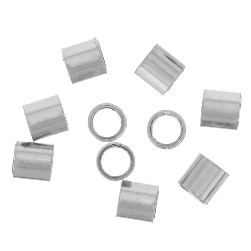 Perles tube à écraser 1.5x1.5 mm - Acier inoxydable 316 x25