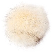 Pompon en fourrure synthétique 10 cm - Crème - Noir x1|raw }}