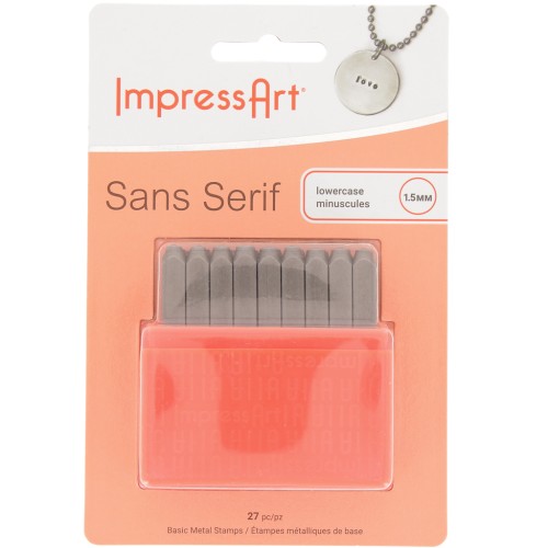 Set de poinçons à frapper ImpressArt 1.5 mm - Alphabet en minuscule SANS SERIF x27