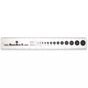 Règle graduée 30 cm et inch avec mesures pour perles et cabochons - Acrylique x1