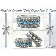 Perles en verre Samos® par Puca® 7x5 mm - New Cracked Light Sapphire x10g